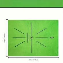 Golf Hitting Mat Silica Gel Trajectory Direction Detection Pad, Swing Practice Mat For Beginner Training - Green - View 7