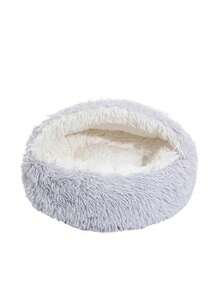 1 pieza Cama de gato de peluche con forma de concha, cama para perro, cama grande para perro, caseta para perro, juguete de búsqueda y encuentro de cachorro feliz como regalo, casa de cueva linda para mascotas, nido de gato antideslizante y lavable, refugio cálido para conejo, perro pequeño, uso en interiores para gato - Multicolor - Ver 9