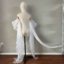 1 Pc Bride's Wedding Dress With Sleeves To Cover Her Arms, Dress Accessories, Floor Length, Versatile Sleeves - 白色 - 查看 3