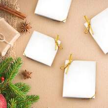 100 Pcs Stretch Loops With Pre-Tied Bows From Elastic Ribbon - 6 Inches Elastic Metallic String Gift Bows For Gifts BoxesTags Craft And Easy Wrapping Gold Drr - Gold - View 6