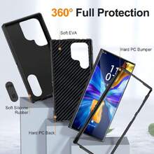 Case For Samsung Galaxy S23 Ultra Layer Case - Built-In Stand With Two Screen Protectors - Black, 41813071 - Chocolate Brown - View 6
