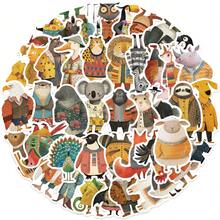 55 Stück Vintage Tier Cliparts Aufkleber, süße Cartoon Graffiti Aufkleber DIY für Handy, Motorrad, Büro, Kühlschrank, Auto, Wand, Scrapbooking, lustige Aufkleber - 1 Set - Übersicht 10