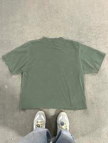 Camiseta vintage casual con estampado de copos de nieve desgastados para hombres, primavera/verano - Blanco - Ver 2