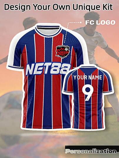 Áo đấu bóng đá sân nhà Crystal Palace World Cup 2026 - Có thể tùy chỉnh tên đội, số và tên cầu thủ, áo bóng đá sọc đỏ xanh thoáng khí, phù hợp cho người hâm mộ Crystal Palace, chất liệu thấm hút mồ hôi, đồng phục thể thao tập luyện nam tùy chỉnh.