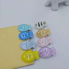 6 Cute Clownfish-Shaped Hair Clips In Cream And Candy Colors, Sweet Y2K Style Cartoon Fish Wave Hair Clips, Macaron-Colored Hair Clips, Hair Accessories, School Supplies, Headwear. - 6pcs - 查看 11