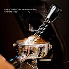 Aguja de distribución de café de acero inoxidable - Herramienta práctica y manual de apisonado para una extracción uniforme - Ideal para uso doméstico - Negro, accesorios de servicio de café - Negro - Ver 3
