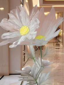 1pc Giant Silk Poppy Flower Bouquet, Wedding Aisle Decor, Home & Outdoor Decoration, Valentine's Day, Artificial Flower - White - View 13