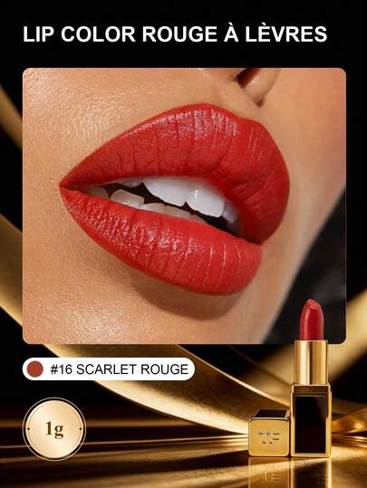 Tom Ford Lipstick - #16 Crimson, Full Coverage Lipstick, Long-Lasting Formula, Moisturizing Texture, Travel Size 1g/0.04oz