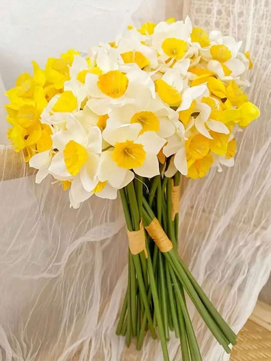 12/6 piezas de Narcisos Artificiales, Narcisos Amarillos Falsos, Utilizados para Decoración de Bodas, Decoración de Habitaciones del Hogar Flores Artificiales, Decoración del Hogar Flores Artificiales, Arreglos Florales DIY, Hogar, Jardín, Oficina, Decoración de Fiestas de Bodas, Decoración de Otoño