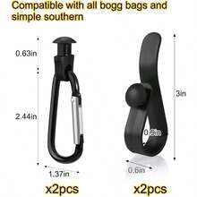 Mity Rain Key Holder Accessories Bogg Bags X Large, Insert Charm Carabiner Keychain Beach Bag - 4個黑色鑰匙圈+掛鉤 - 查看 5