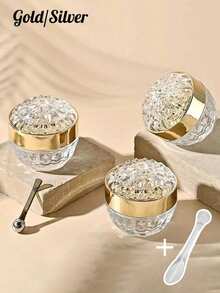 1 hũ đựng kem dưỡng da mặt bằng thủy tinh pha lê cao cấp 50ml kèm thìa nhỏ, chai rỗng đựng kem dưỡng da hình kim cương (50ml), hộp đựng mỹ phẩm có nắp vặn, thích hợp đựng kem dưỡng da mặt và toàn thân, không mùi. - Nhiều màu - Xem 2