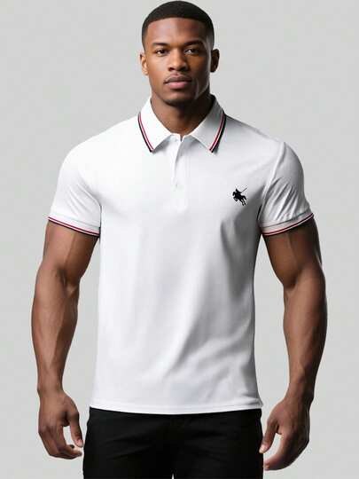 Summer Breathable Fashionable Printed Casual Business Sports Versatile Polo Shirt