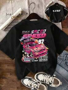 Nuevos artículos populares de 2026: Camiseta de manga corta con cuello redondo y estampado de letras para mujer, verano. - Negro 4 - Ver 2