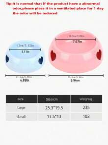 PETSIN 1pc Anti-Spill Pet Bowl For Dogs And Cats, Heart Shaped Plastic Bowl For Food And Water - Multicolor - View 5