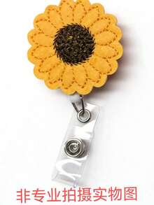 Retractable Rhinestone Sunflower Badge Reel Clip, Suitable For Nurses, Doctors, Office Personnel - C-Yellow - View 11
