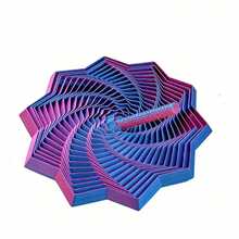 1个3D打印星形多边形指尖玩具，3D折叠结构，缓解手指压力，视觉和听觉舒缓玩具，桌面装饰，圣诞礼物，生日派对礼物，理想的节日礼物 - 彩色 - 查看 6