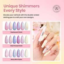Beetles Pearl Gel Nail Polish, 6 Colors Shimmer Pearl White Pink Purple Mermaid Nail Drawing Spring Gel Polish - Pearl Gel Polish - 查看 3