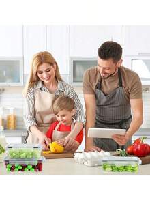 24 piezas Recipientes para almacenamiento de alimentos, 5 tamaños, tapa sellada reutilizable de material PP, cajas con cierre a presión, aptos para frutas, verduras, ensaladas, pasta, carne, bento, almuerzos y talla grande, organizador de refrigerador y cocina, apilables y ahorro de espacio - Ver 12
