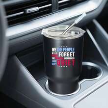 30oz Stainless Steel Tumbler Black White Options,  We The People Will Never Forget The Cowards In Congress Who Kept Quiet Graphic Cups, Insulated Travel Coffee Mug With Lid And Straw , Double Wall Vacuum Reusable Travel Cups, Funny Birthday Party Gift For Women & Men - 黑色 - 查看 2