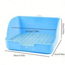 Pet Rabbit Litter Box, Anti-Splash Urine Tray For Ferret, Guinea Pig, Rabbit, Hedgehog, Wire/Plastic Bottom Square Potty Toilet Supplies - C-White - View 2