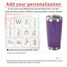YUFZX 1pc Customized Burgundy Personalized Insulated Tumbler, Can Engrave Name - 12 Designs, 20oz Coffee Cup With Sliding Lid, Multiple Colors, Double Wall Vacuum Insulated - Gift For Mom, Women, Personalized Birthday, Christmas,Kitchen Essentials - Multicolor - View 12
