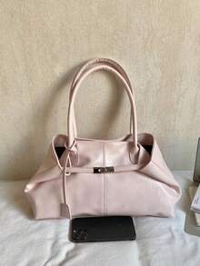 2026 Spring New Oil Wax Leather Large Capacity Bag, Retro Versatile Shoulder Tote Handbag For Women - Pink - View 8