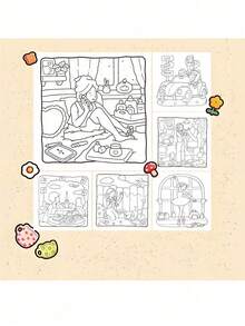 1 Buah Buku Mewarnai GIRL MOMENTS untuk Dewasa & Anak-Anak, Perlengkapan Belajar, Mainan, Perlengkapan Penting untuk Kembali ke Sekolah, Desain Berani & Sederhana, Buku Mewarnai yang Menenangkan, Natal - MultiWarna - View 10