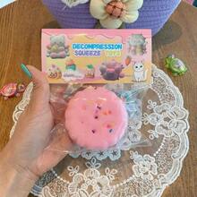 Jumbo Cream-Filled Cookies With Slow Rebound Squeeze, Cream-Filled Cookies In Macaron Colors With Squeeze, Cute Slow Rebound Sweets, Realistic Squeeze PU Slow Rebound Toys - Multicolor - View 5