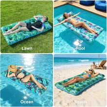 21-Hole Inflatable Water Hammock, Heart-Shaped Floating Lounger, Adult Inflatable Water Hammock, Foldable Floating Bed - Multicolor - View 7