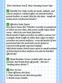1pc Portable Suede Shoe Cleaner, No Water Needed, Easy To Carry, Suitable For Cleaning Velvet, Leather, Sneakers And White Shoes, Dry Cleaning Stain Remover, Travel-Friendly Shoe Care Eraser, Non-Abrasive Material, Great For Sneakers, Shoe, Room,Beach, Travel, For Men, For Women, Vacation, Cute Stuff - 1pc - 查看 5