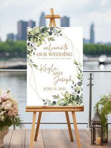 Customized Classic Wedding Sign, Minimalist Personalized Welcome Poster, Wedding Decorations, Custom Printed Wedding Sign Items For Reception Glam - Multicolor 12 - View 4