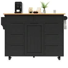 Ilhas de armazenamento móveis - Preto + MDF-1 - Ver 10