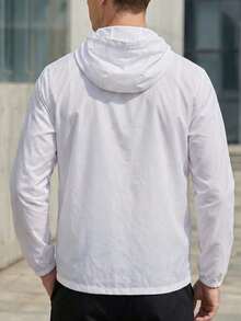 Men's Summer Lightweight Jacket With Reflective Zipper - Breathable Hooded Sun Protection Sportswear For Outdoor Activities - White - View 5