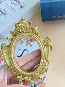 1/2/8/12pcs Vintage European Style Gold Resin Embossed Mini Photo Frame, Suitable For Wallpaper, Decorative Hanging Paintings, Valentine's Day Painting, Decorative Photo Frames And Stands, Back To School, Party Holidays, Angel Oval Small Photo Frames, Photography Props, Nordic Ins Style Accessories, Photography Decor, Photography Props - Gold - View 13
