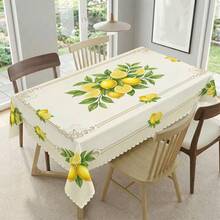1pc Lemon Print Tablecloth, Suitable For Holidays, Parties, Birthdays, Dinners, Restaurant Table Decor, All Seasons, Home Decor - Multicolor - View 9