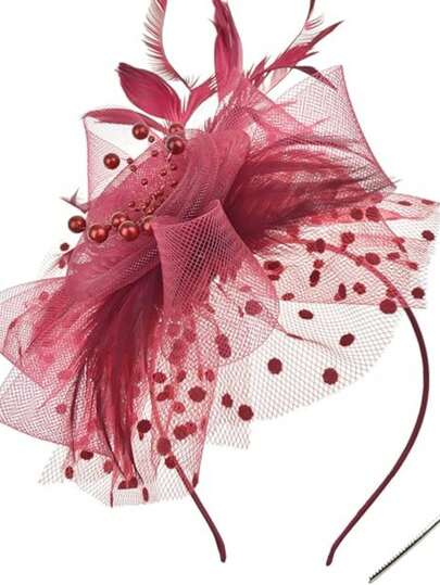 1 pieza Sombrero con velo para fiesta de té de damas, tocado encantador