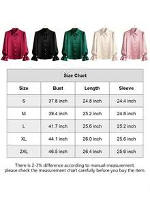 Women's Satin Silk Blouses Dressy Lantern Long Sleeve Shirts Button Down Work Business Casual Tops Vintage Loose Fit Puff Sleeve Blouse Dressy Tops - 粉色 - 查看 4