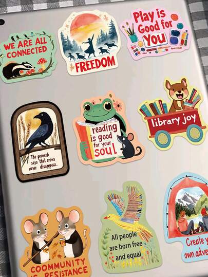 50张励志贴纸，适用于剪贴簿、日记、计划本、平板电脑、笔记本电脑、手机壳、吉他、滑板装饰