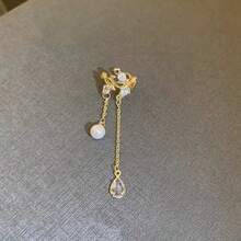 1个叶子流苏耳夹，休闲时尚百搭配饰 - 右耳-單只 - 查看 2