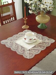 ABEST6522 Home&Living store 100% Polyester Fabric, Delicate Water-Soluble Embroidered Lace Trim, Kitchen Dining Table Runner, Placemats, Cabinet Scarf, Home Decor, Family Gathering, Holiday Decoration, Indoor Outdoor Party Wedding Decorations, 1pc Table Runner - Khaki - View 14