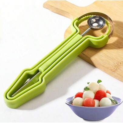 瓜球挖球器套装 4 合 1 水果切割器 西瓜挖球器 水果挖球器 不锈钢水果雕刻工具