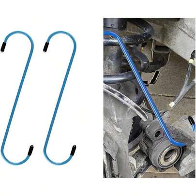 Car Brake Caliper Hooks, Auto Brake Caliper Hangers With Rubber Tips, Universal Durable Rust - Proof Automotive Tools Braking, Axle, Bearing, Suspension Work (Blue, 2 Pcs)