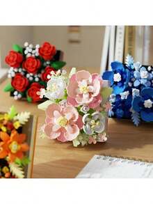 Flower Box Micro-Particle Assembled Building Block Toys DIY Creative Holiday Gifts, Decoration For Desk, Valentine's Day, Mother's Day - Multicolor - View 4