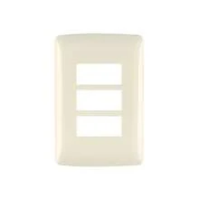 3-Module ABS Plate, Italian Line, Ivory Color, Pptr-I 48090 - Orange - View 4