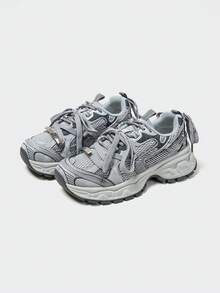MASKERT Women's Casual Sports Shoes, Dad Shoes, Running Shoes, Women's Yoga Fitness Sports Shoes, Daily Workout Casual Shoes, Multi-Functional Comfortable - Grey - View 2