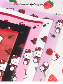 SANRIO 20pcs Rose Cat Pattern Gift Wrapping Paper, Waterproof Durable Thick Foldable Easy To Cut, Suitable For Holidays, Parties, Valentine's Day Gifts, Weddings, DIY Crafts - Multicolor - View 5