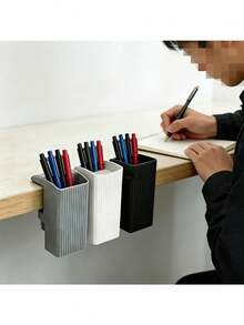 A Desk Pen Holder With Screw Switch Design, Space-Saving, Suitable For Thick Desktops, Perfect For Home And Office Organization - Multicolor - View 2