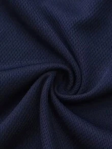 Stylish And Casual Men's T-Shirt, 100% Cotton, Modern And Elegant, Printed On Chest And Sleeves - 藏蓝色 - 查看 5