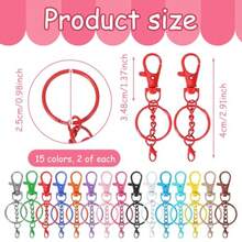 30 Pcs Colorful Lobster Clasps Swivel Snap Hook With Key Rings Snap Hooks Key Chain Clip Hooks Large Lobster Claw Clasps Keychain Hooks For DIY Crafts Jewelry Making And Art Projects Fvv - Colorful - View 2
