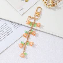 1pc Boho Style Lily Flower Keychain, Cute Resin Lily Flower Key Chain, Suitable For Women And Girls, Decorative And Practical Accessory - Lily Of the Valley Keychain - View 21